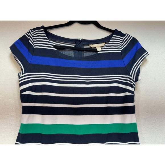 Banana Republic Womens Sheath Dress Suze 8 Multicolor Striped Short Sleeve - Picture 4 of 12
